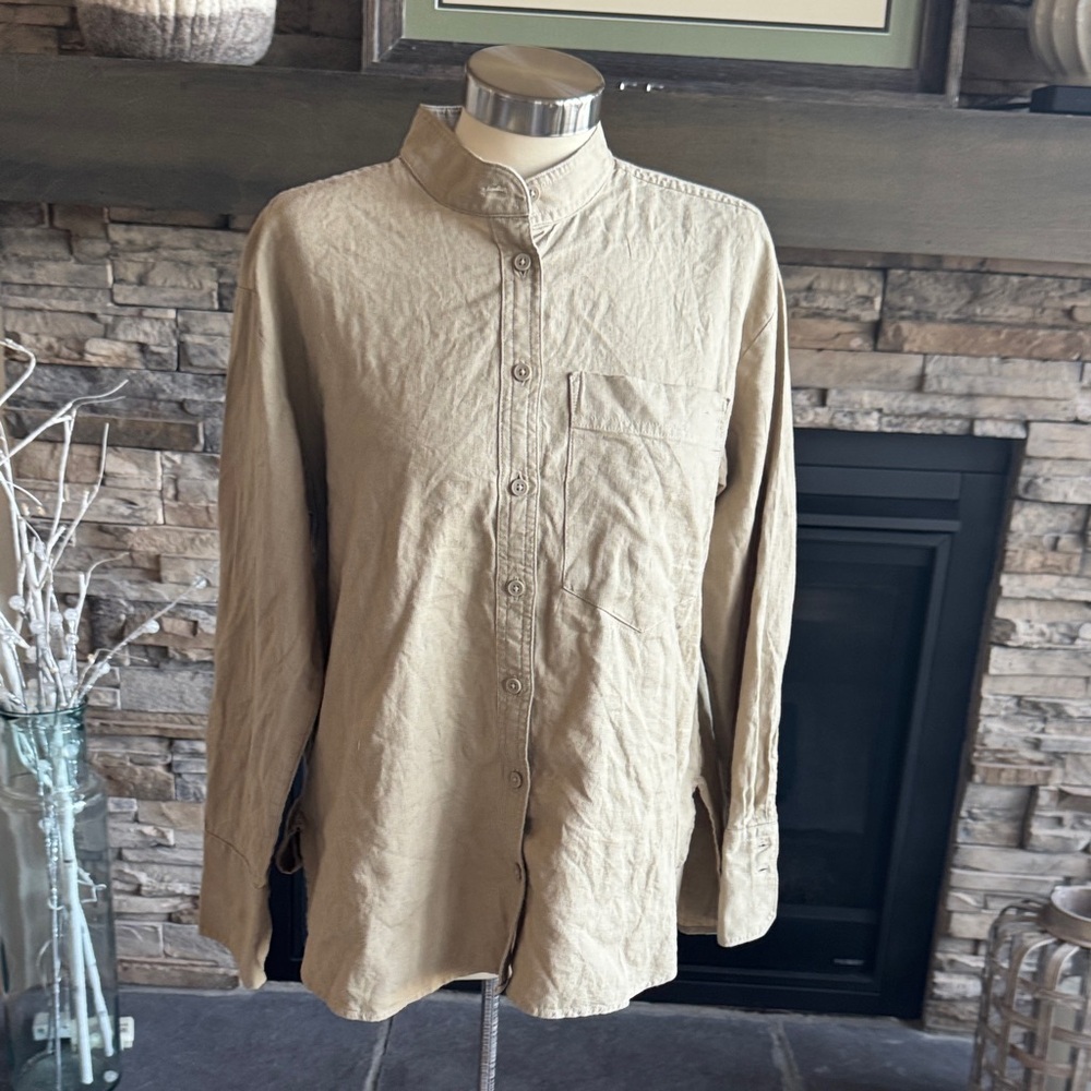 Banana Republic Beige Button-Down Shirt